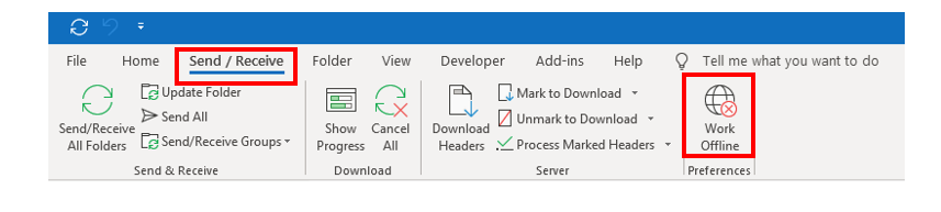 Outlook Send and Receive